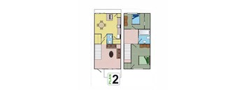 Two bedroom floor plan l Autumn Oaks Apts in Suisun City, CA 