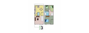 Two bedroom floor plan l Autumn Oaks Apts in Suisun City, CA 