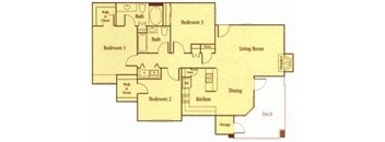 Three Bedroom Floor Plan Elk Grove Apartments l Castellino at Lauga West Apartments