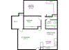 2 Bedroom 2D floor plan layout