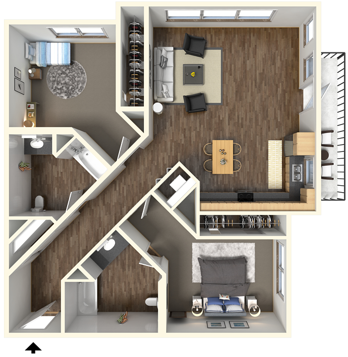 2 bedroom 2 bath l Fremont Mews Apartments in Sacramento CA