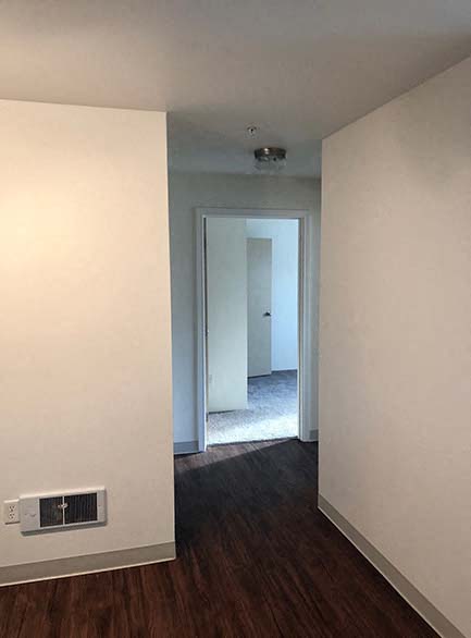 Hallway view to bedroom Heron Creek Apartments