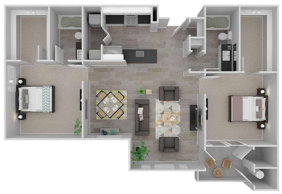 Two bedroom floor plan