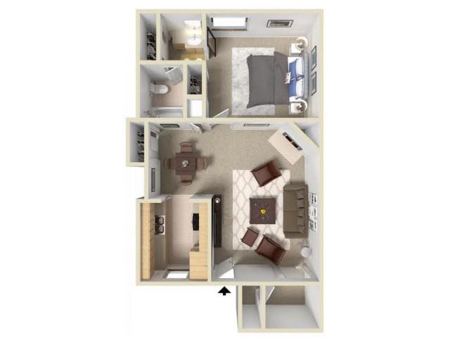 1 Bedroom floor plan