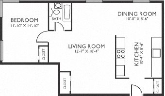 1 Bedroom Floor Plan 1