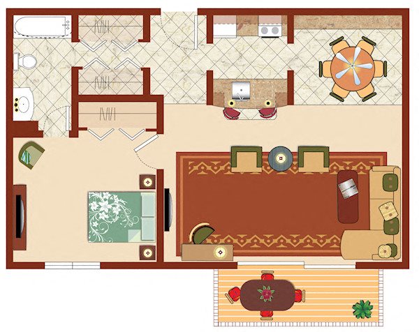 1 Bedroom Floor Plan 1