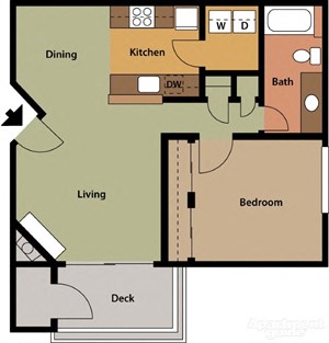 Floorplan Photos Gallery The Marina in Modesto 1 bedroom 1 bath floor plan