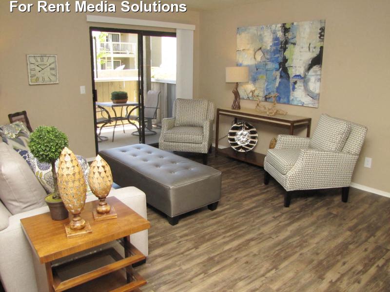 The Marina in Modesto living area with modern decor