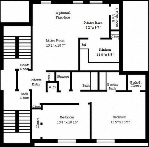 2 Bedroom Deluxe Floor Plan 4