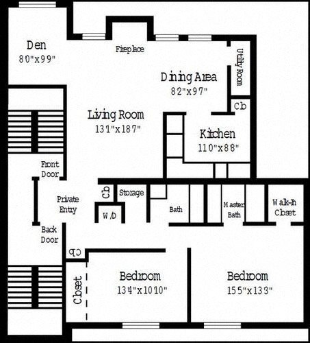 2 Bedroom Deluxe w/ Den Floor Plan 5