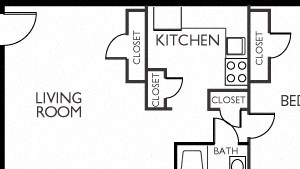 one bedroom one bathroom one bedroom one bathroom. Floor plans vary in size and layout. please contact agent for details
