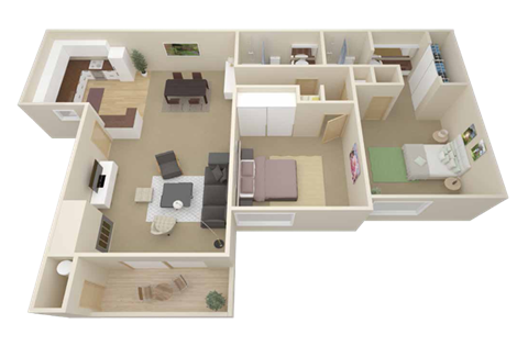 2x1 units available at Oak Ridge Apartments in Sacramento, CA