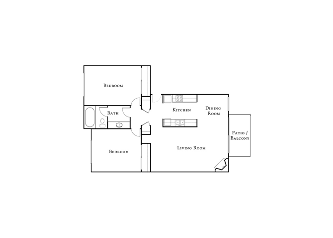 2 Bedroom floor plan.