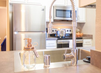 Kitchen with stainless steel appliances