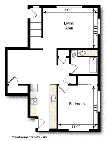 1 bedroom floorplan