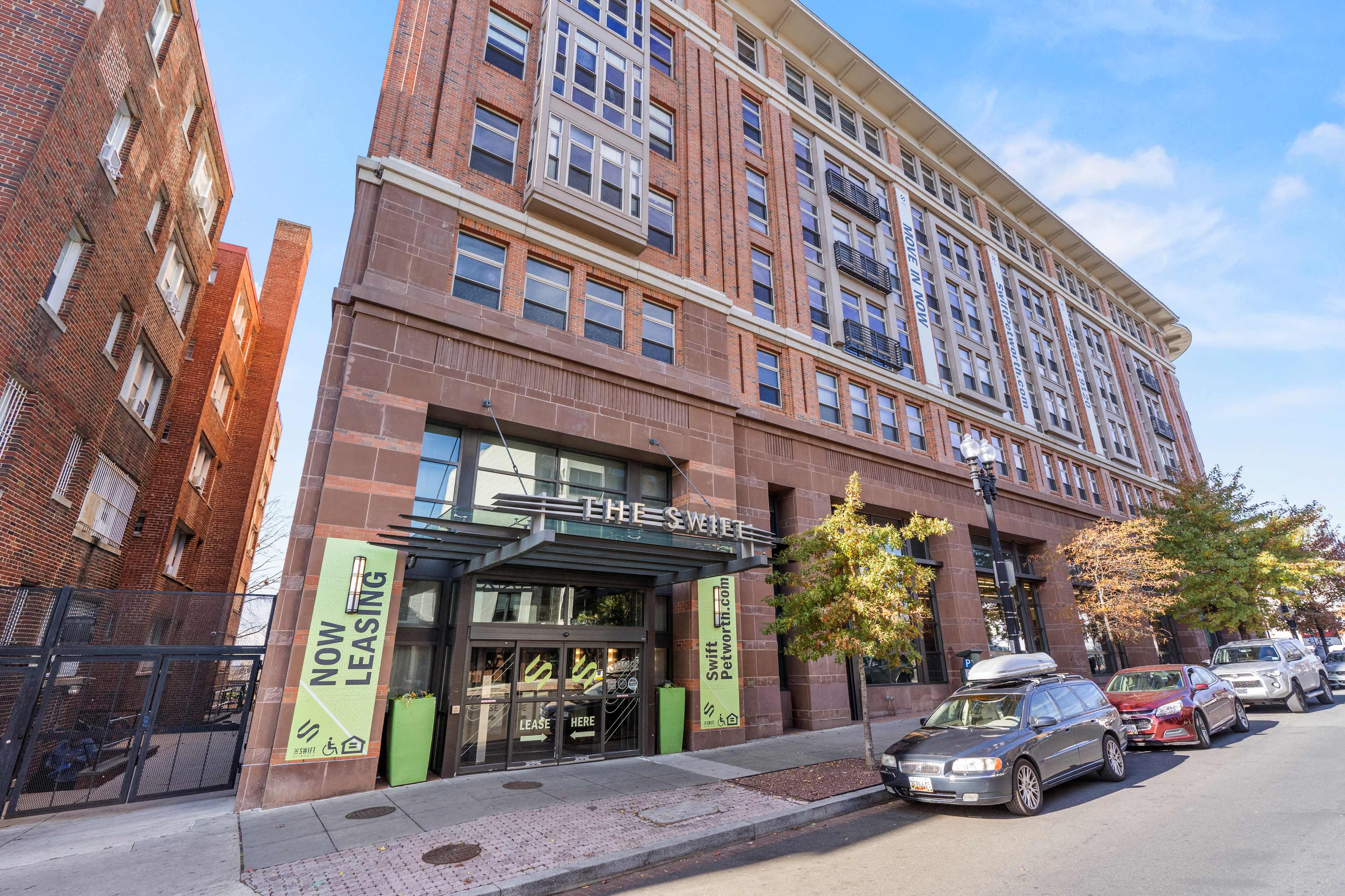 Swift Apartment Building with Leasing Entrance