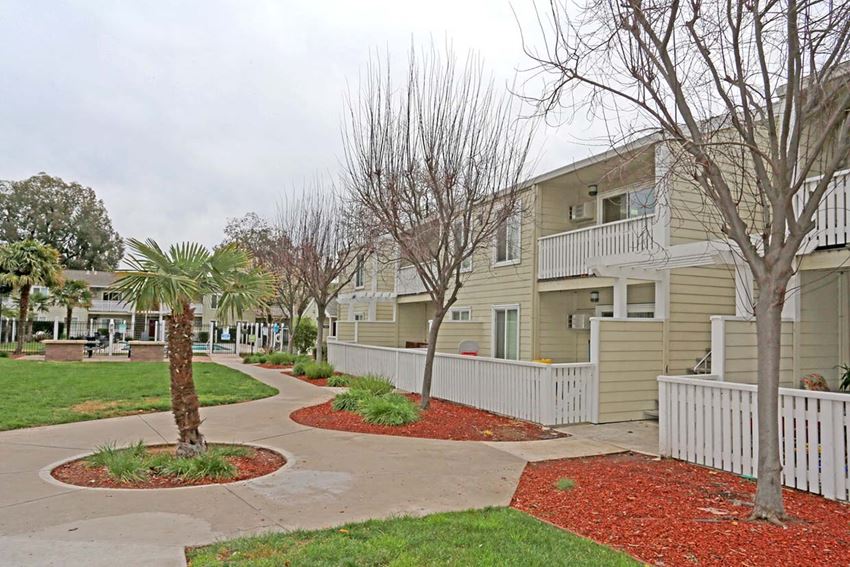 Exterior building view with landscape l Park Brentwood CA Apartments for rent