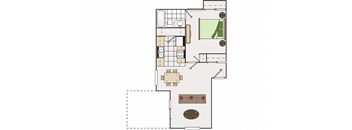 One bedroom floor plan l Park Brentwood CA Apartments for rent