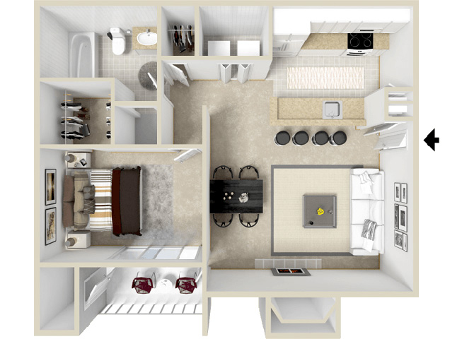 Edge Floorplan at Hampton Center Apartments in Hampton Virginia
