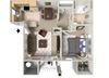 Siena Villas Apartments one bedroom 1x1Floor Plan for rent in Elk Grove Ca at Siena Villas