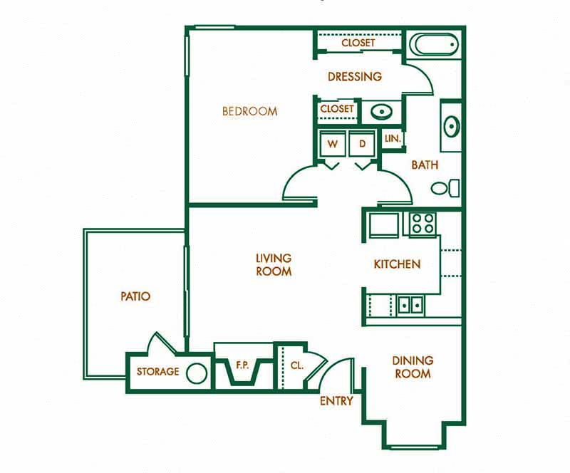 One bedroom floor plan