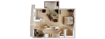 One Bedroom Floor Plan l Sterling Ranch Apartments El Dorado Hills CA