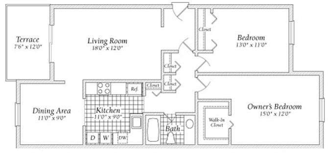 2 Bedroom A Floorplan 2 Bedroom A Floorplan at Fairway
