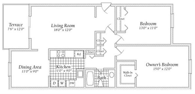 2 Bedroom Floorplan 2 Bedroom Floorplan at Fairway