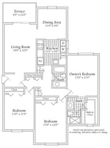 3 Bedroom Floorplan 3 Bedroom Floorplan at Fairway