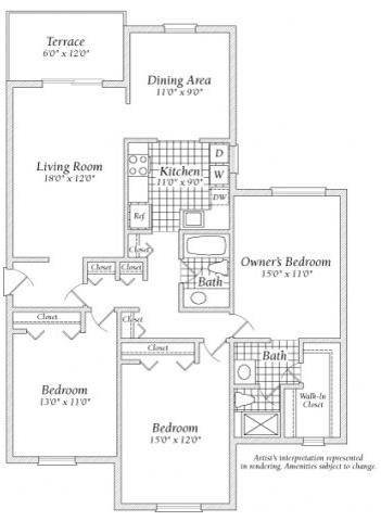 3 Bedroom A Floorplan 3 Bedroom A Floorplan at Fairway