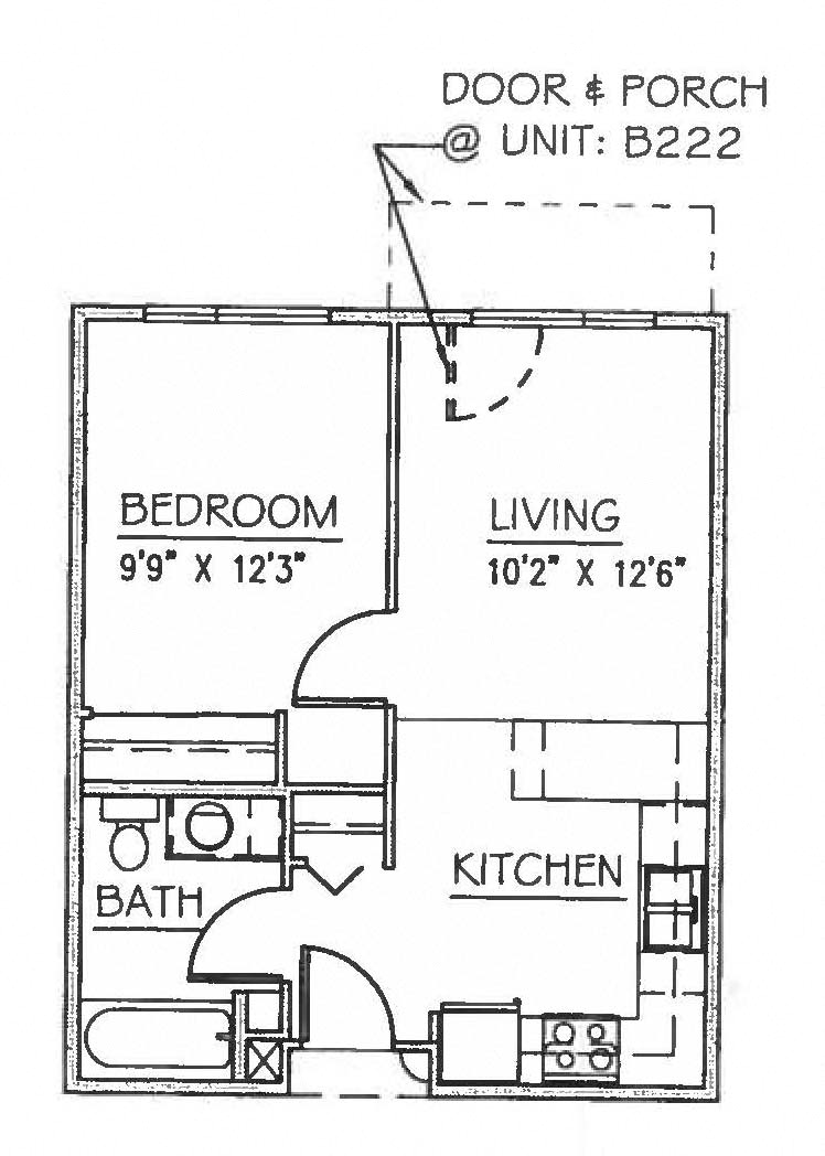 Studio bedroom floor plan  l Blakely Echo Lake