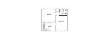 1 Bedroom floor plan for Benson Apartments