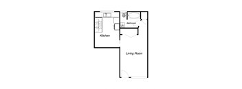 1 Bedroom floor plan for Benson Apartments