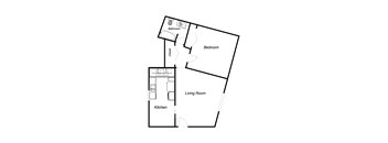1 Bedroom floor plan for Benson Apartments