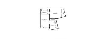 1 Bedroom floor plan for Benson Apartments