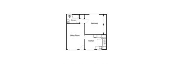 1 Bedroom floor plan for Benson Apartments