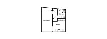 Studio floor plan for Benson Apartments