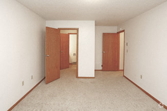 Bedroom with large walk through closet