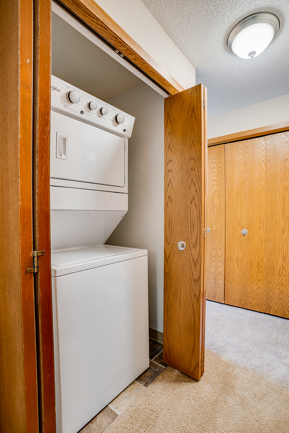 Laundry machine in a closet
