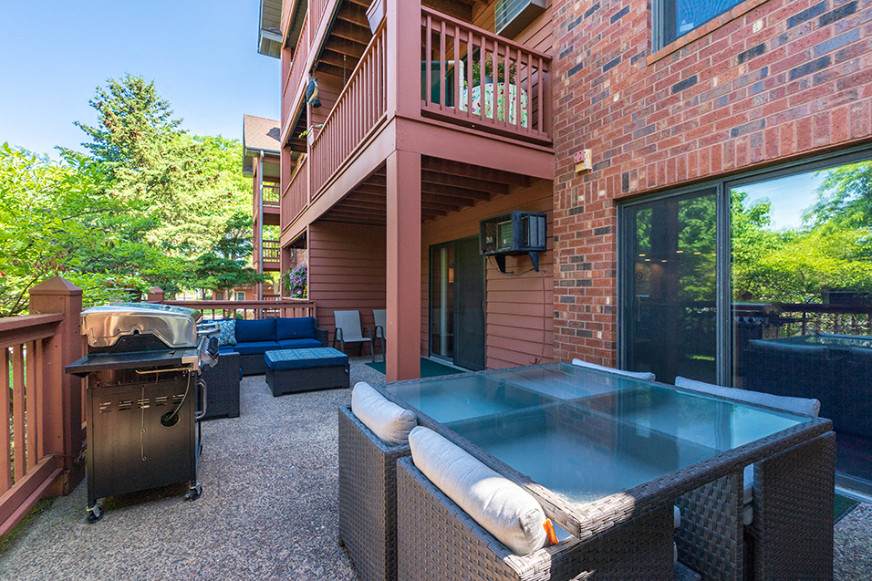 Patio table and seating