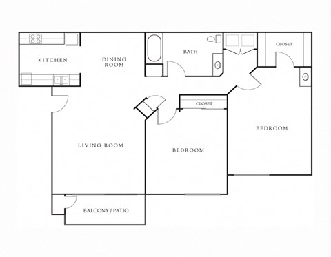 2x1 floor plans available at Windsor Ridge apts in Sacramento, CA 