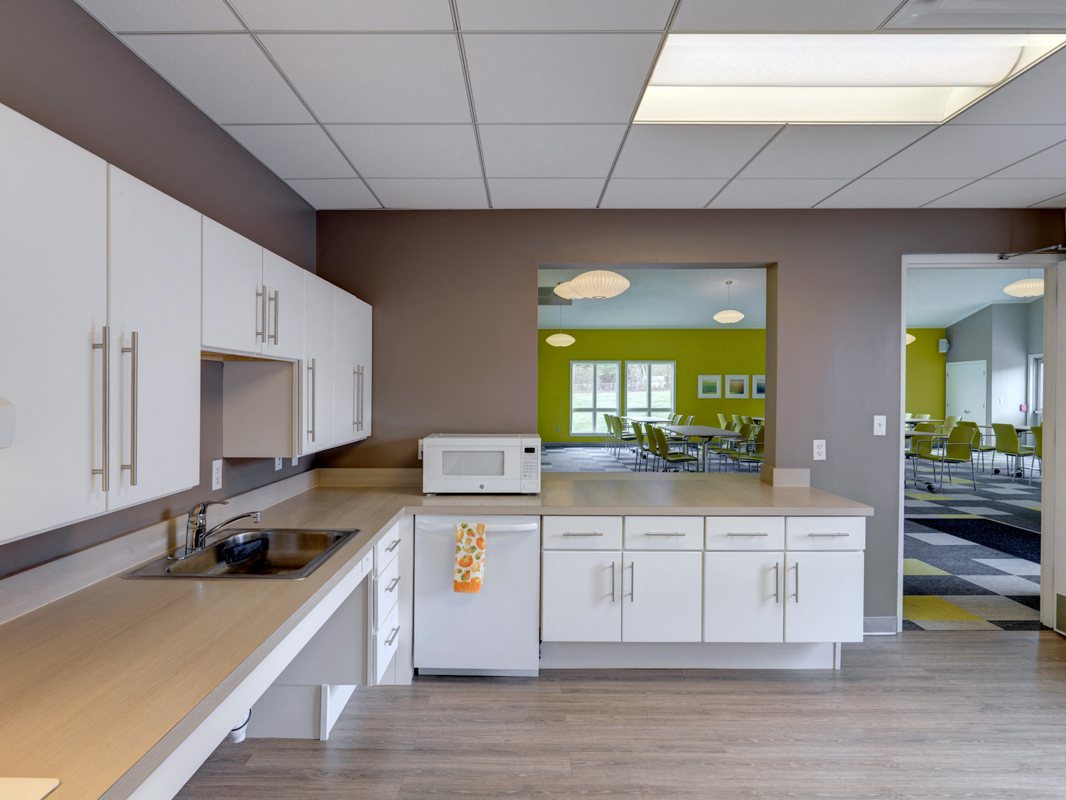 Community Clubhouse kitchen at Colonial Estates Apartments, Springfield, 01119