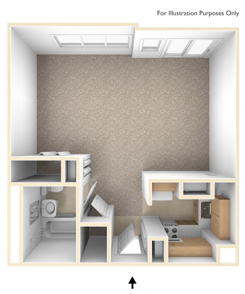 Studio Apartment Floor Plan Flanders West Apartments