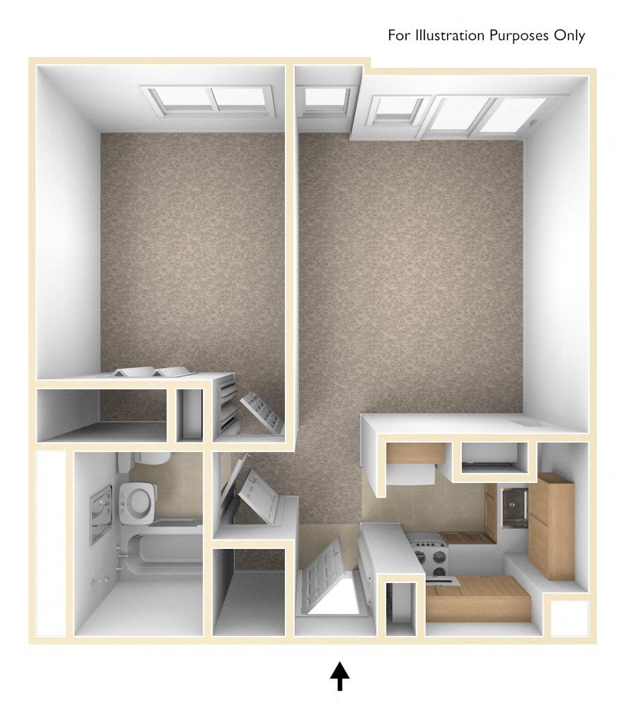 One Bedroom Floor Plan Flanders West Apartments