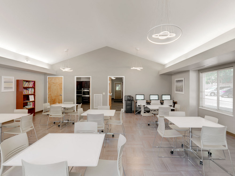 Community Room at Berkshire Peak Apartments in Pittsfield, MA.