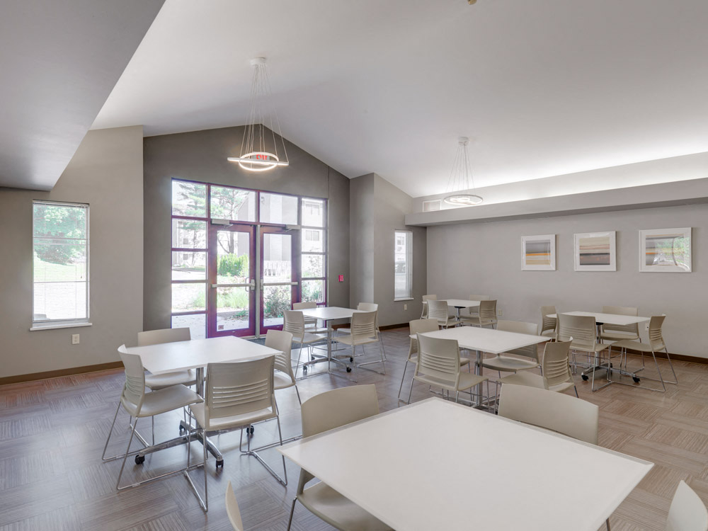 Community Room at Berkshire Peak Apartments in Pittsfield, MA.