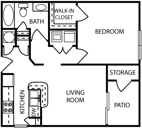 1 Bed 1 Bath