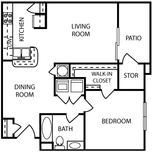 1 Bed 1 Bath Deluxe