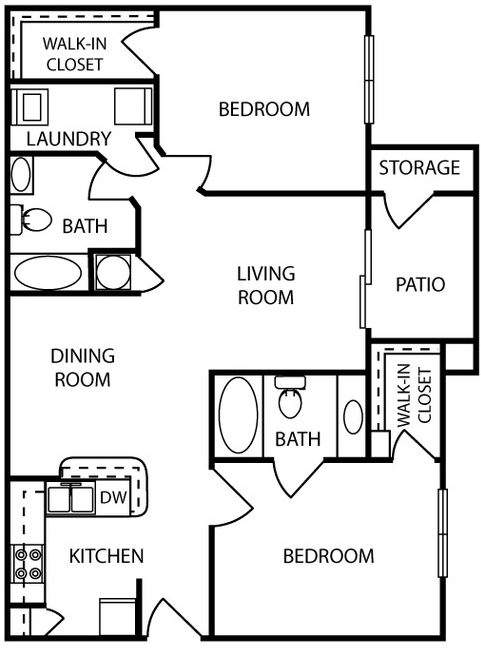 2 Bed 2 Bath
