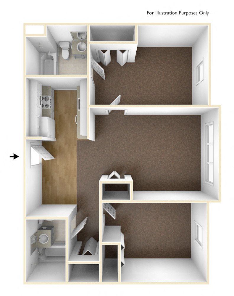 Two Bedroom Apartment Floor Plan Walkover Commons Apartments